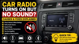Car radio turns on but no sound from Speakers