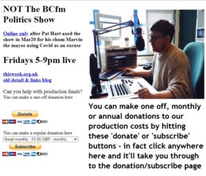 Not the BCFM Politics Show